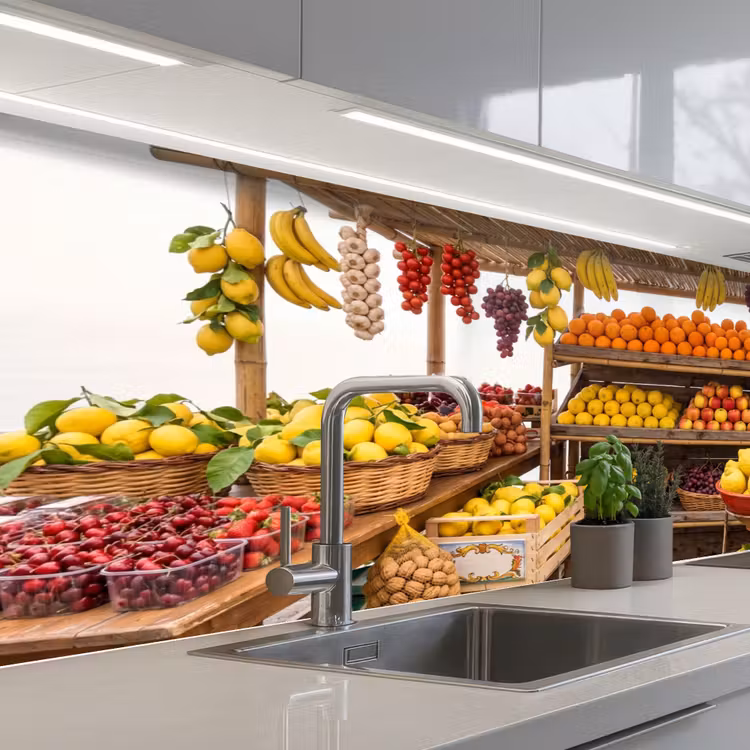 Keuken achterwand - Marktkraam - Fruit - Vers - Marktkraam - Fruit - Vers keuken achterwand 2 middel
