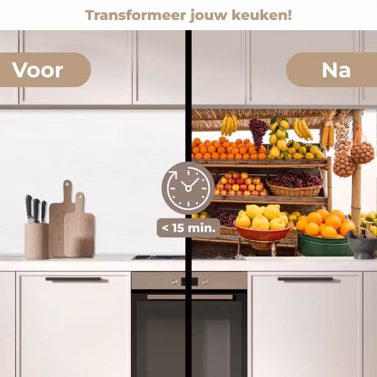 Keuken achterwand - Marktkraam - Fruit - Vers - Marktkraam - Fruit - Vers keuken achterwand 2 middel