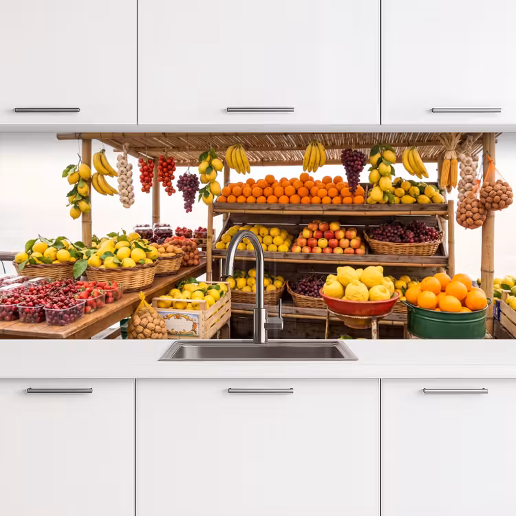 Keuken achterwand - Marktkraam - Fruit - Vers - Marktkraam - Fruit - Vers keuken achterwand 2 middel