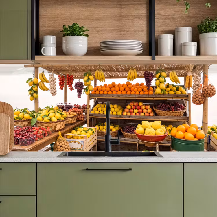 Keuken achterwand - Marktkraam - Fruit - Vers - Marktkraam - Fruit - Vers keuken achterwand 2 middel