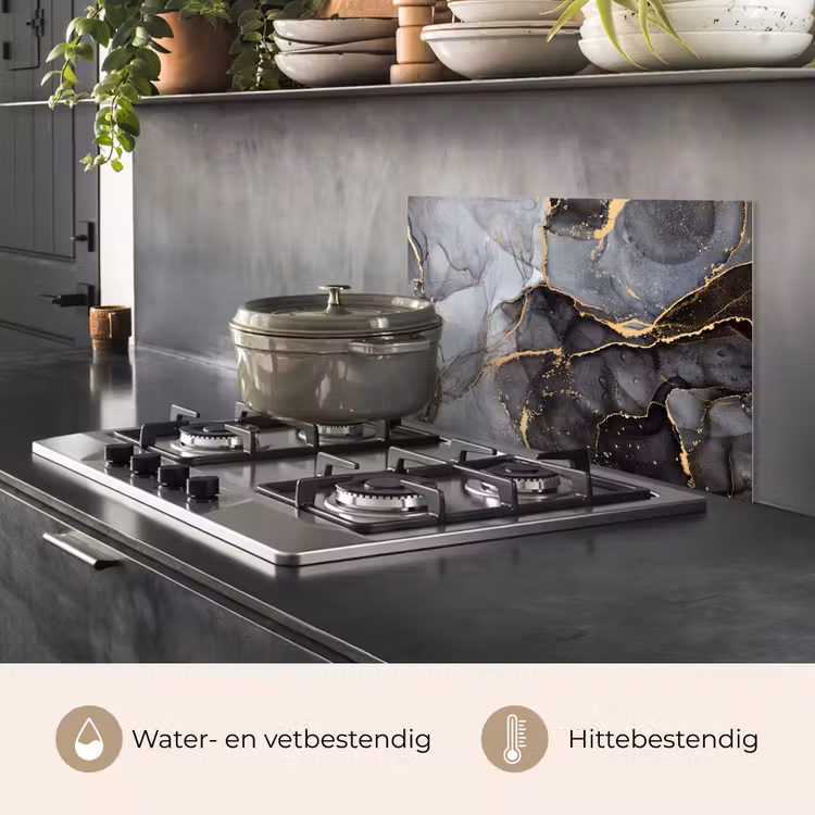 Marmer - Abstract - Goud - Grijs keuken achterwand spatscherm klein -usp_NL