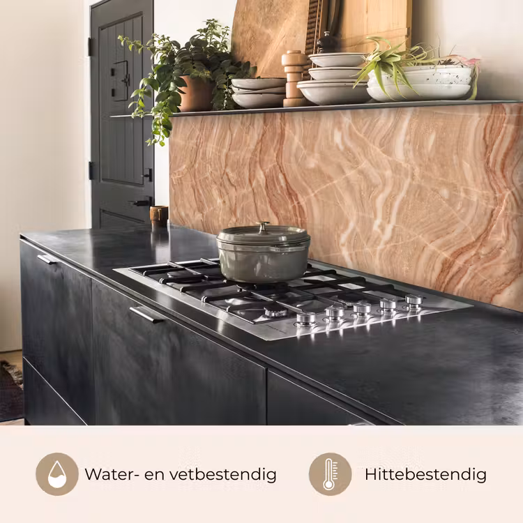 Marmer - Ader - Natuur - Abstract - Beige keuken achterwand 2 middel -usp_NL