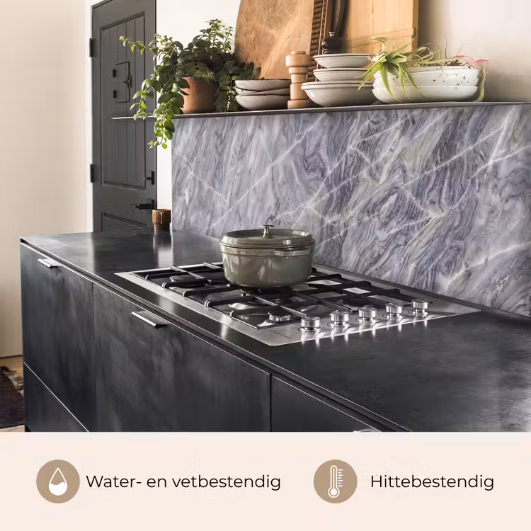 Marmer - Ader - Patroon - Abstract - Grijs keuken achterwand 2 middel -usp_NL
