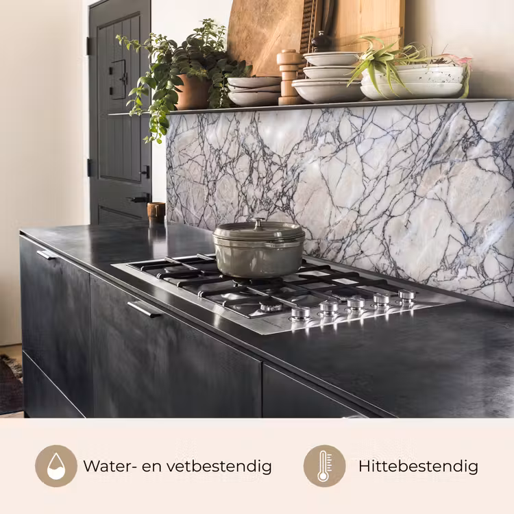 Marmer - Aderen - Patroon - Wit - Grijs keuken achterwand 2 middel -usp_NL