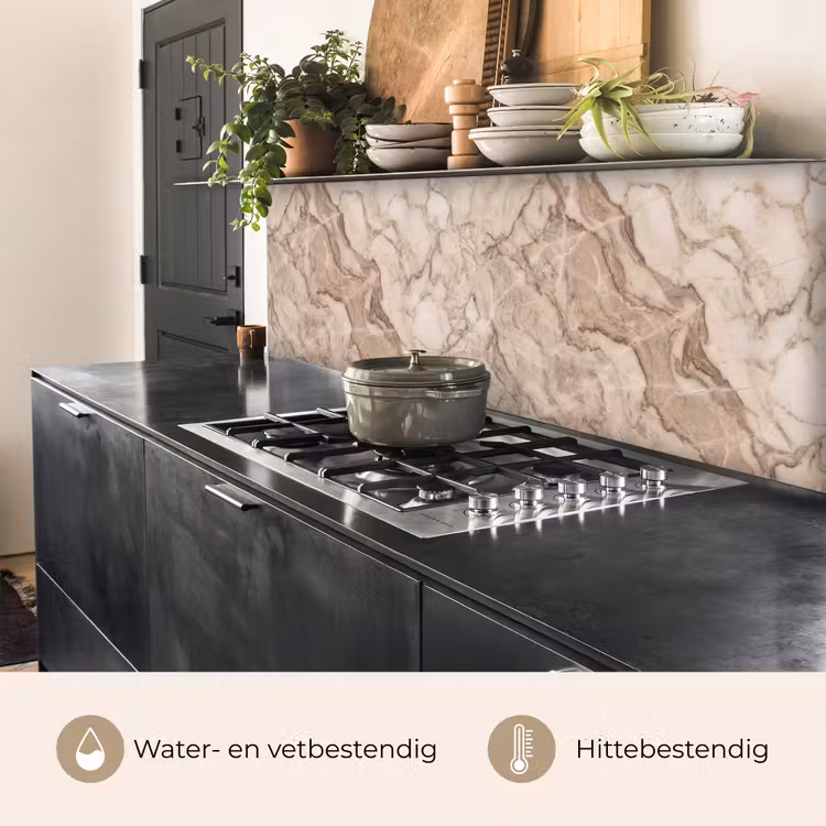 Marmer - Aderen - Textuur - Beige - Modern keuken achterwand 2 middel -usp_NL
