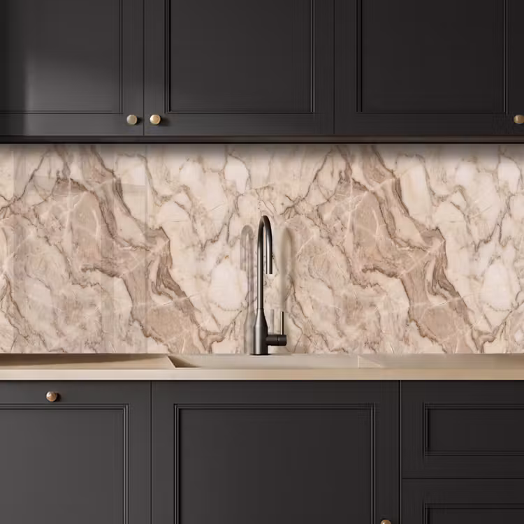Marmer - Aderen - Textuur - Beige - Modern keuken achterwand 2 middel -sfeer1