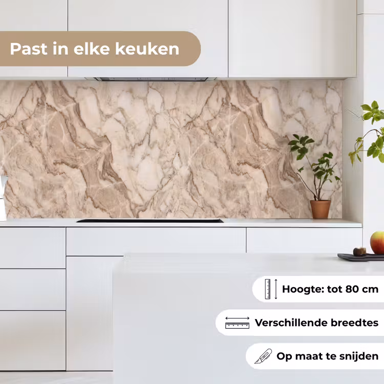Marmer - Aderen - Textuur - Beige - Modern keuken achterwand 2 middel -sfeer4_NL