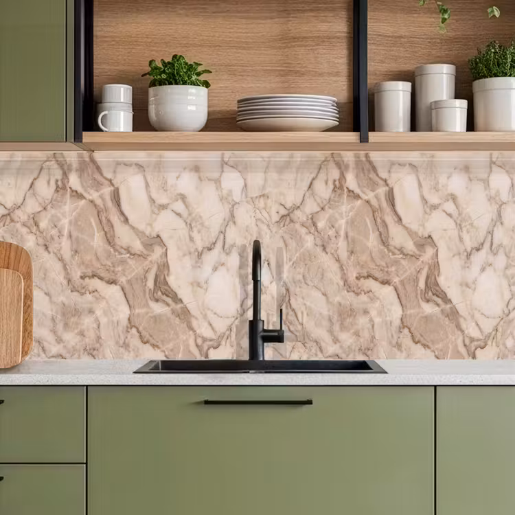 Marmer - Aderen - Textuur - Beige - Modern keuken achterwand 2 middel -sfeer3