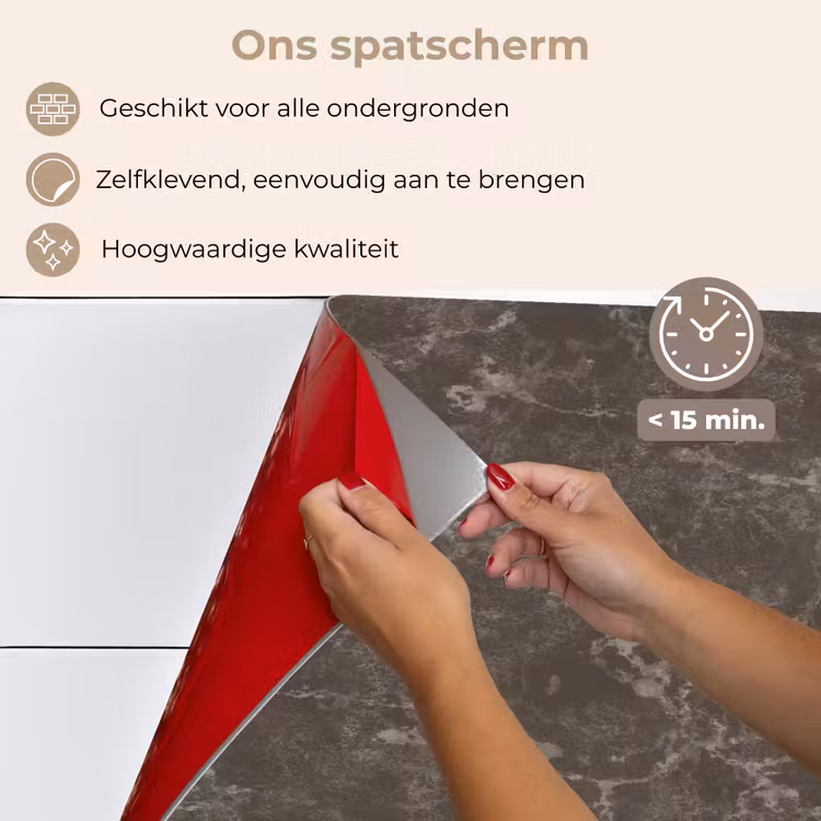 Marmer - Aders - Bruin keuken achterwand spatscherm klein 900 -spatscherm_NL