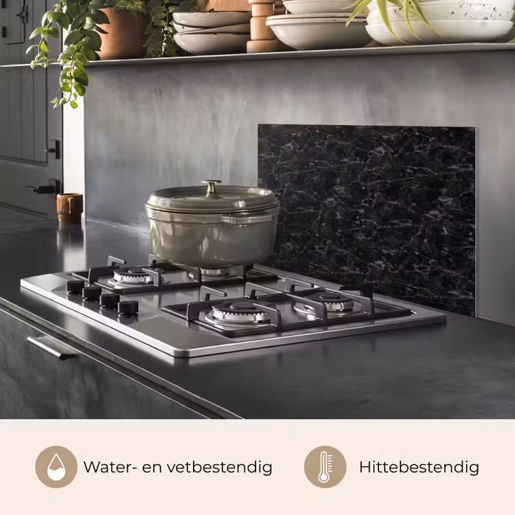 Marmer - Aders - Zwart keuken achterwand spatscherm klein 900 -usp_NL