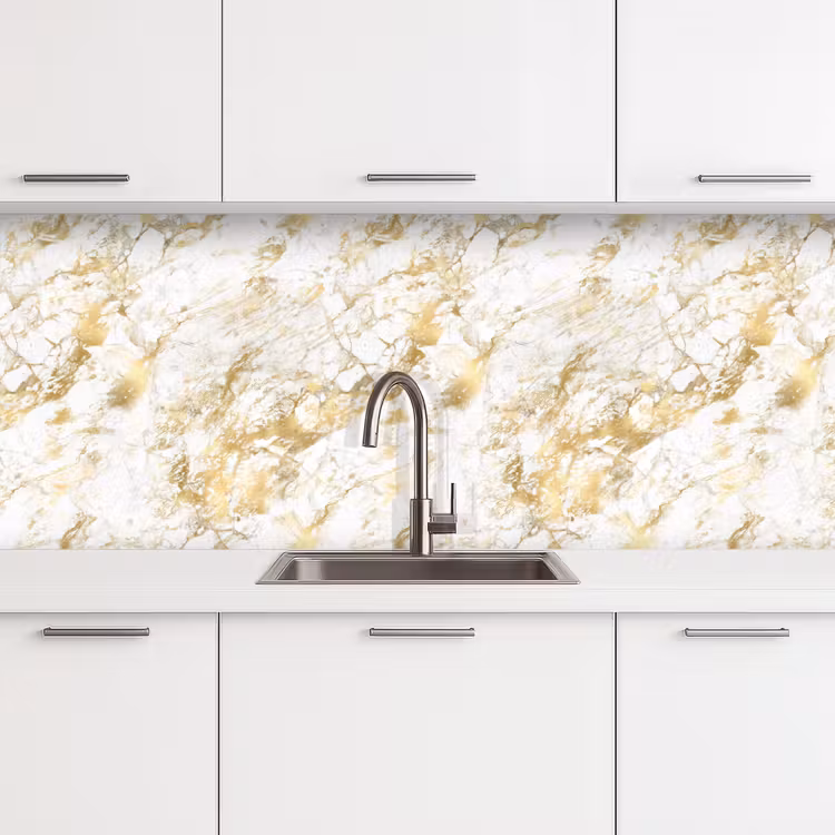 Marmer - Goud - Structuur keuken achterwand 2 middel 871 -3d