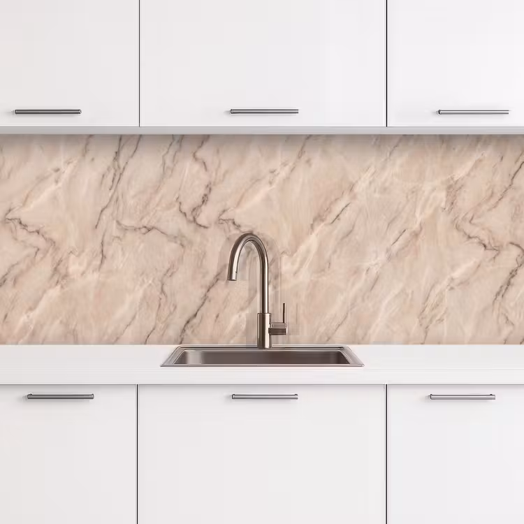 Marmer - Patroon - Abstract - Modern - Beige keuken achterwand 2 middel -3d