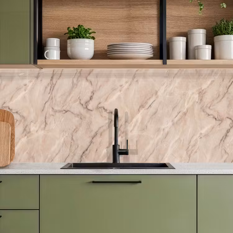 Marmer - Patroon - Abstract - Modern - Beige keuken achterwand 2 middel -sfeer3