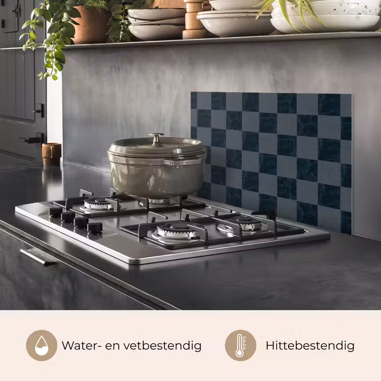 Marmer - Patroon - Antraciet keuken achterwand spatscherm klein 900 -usp_NL