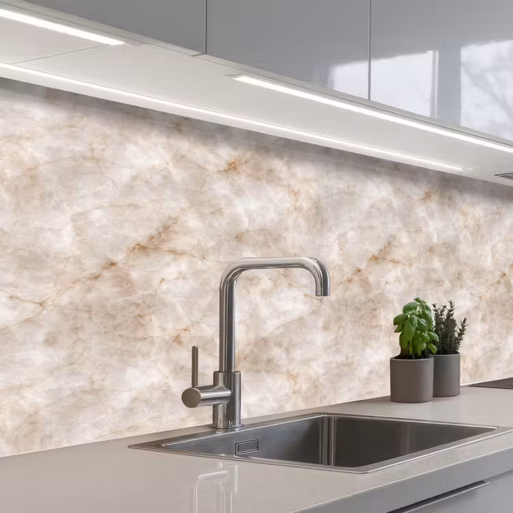 Marmer - Patroon - Klassiek keuken achterwand 2 middel 871 -3d_schuin