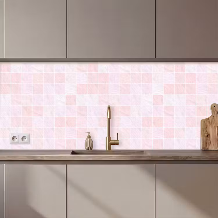 Marmer - Patroon - Mozaïek - Roze keuken achterwand 2 middel 871 zz_3dshopping