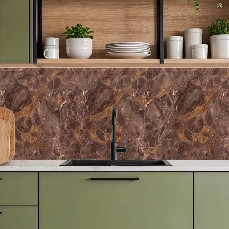 Marmer - Patroon - Natuur - Bruin - Goud keuken achterwand 2 middel -sfeer3