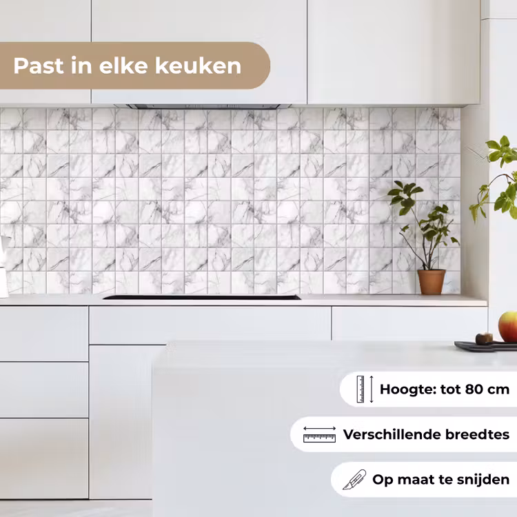 Marmer - Tegels - Grijs - Wit keuken achterwand 2 middel 871 -sfeer4_NL