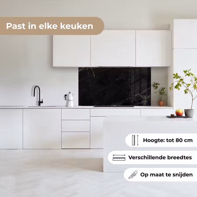 Marmer - Zwart - Goud - Chic - Marmerlook - Design keuken achterwand 2 middel -sfeer4_NL