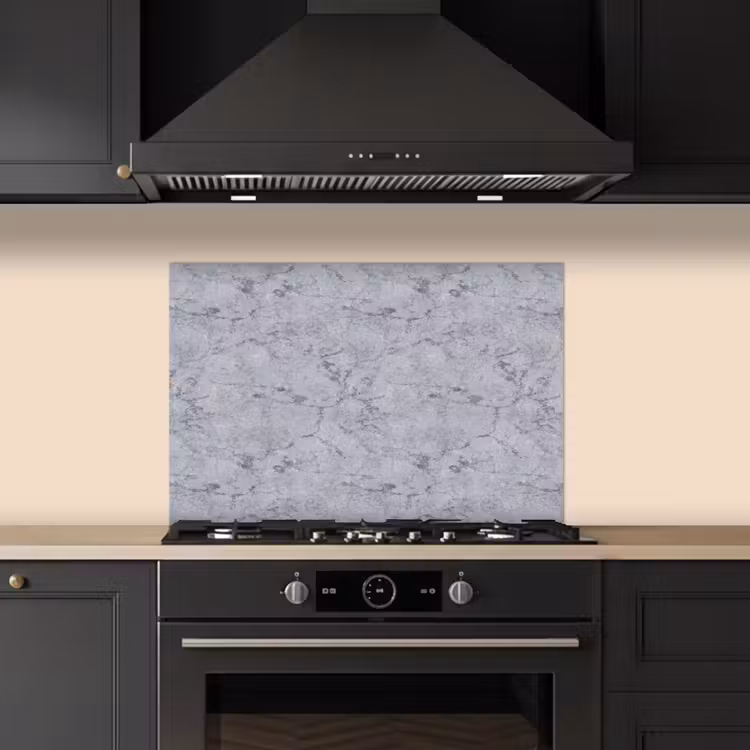 Marmerplaat - Patroon - Grijs keuken achterwand spatscherm klein 900 -sfeer1