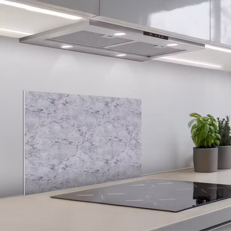 Marmerplaat - Patroon - Grijs keuken achterwand spatscherm klein 900 -3d_schuin