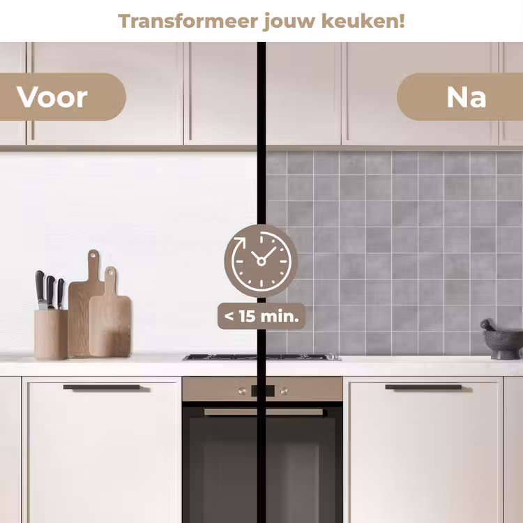 Mat - Wand - Tegels - Grijs keuken achterwand 2 middel 871 -voor-na2_NL