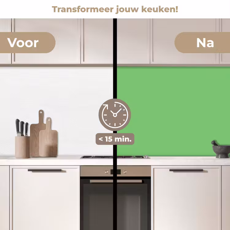Meadow - Green - Groen keuken achterwand 2 middel 871 -voor-na2_NL