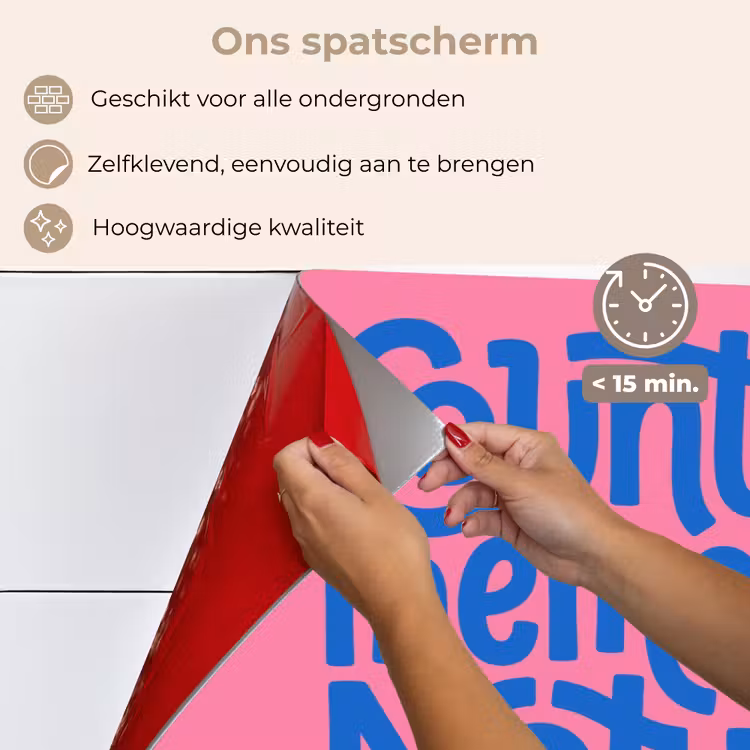 Memories - Roze - Blauw - Quote keuken achterwand spatscherm klein -spatscherm_NL