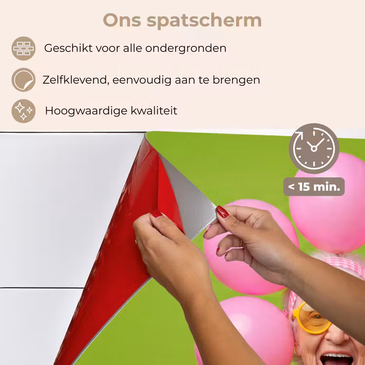 Mens - Ballonnen - Feest - Kleurrijk - Roze keuken achterwand spatscherm klein -spatscherm_NL