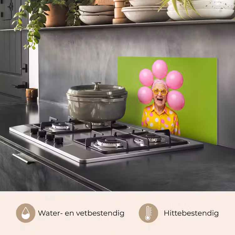 Mens - Ballonnen - Feest - Kleurrijk - Roze keuken achterwand spatscherm klein -usp_NL