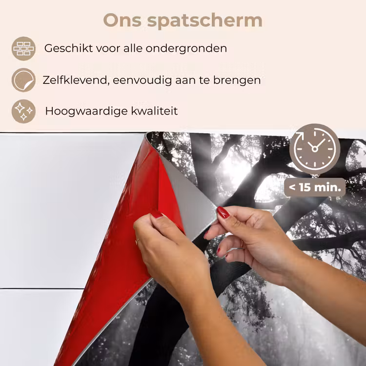Mens - Hond - Natuur - Zwart-wit - Silhouet keuken achterwand spatscherm klein -spatscherm_NL