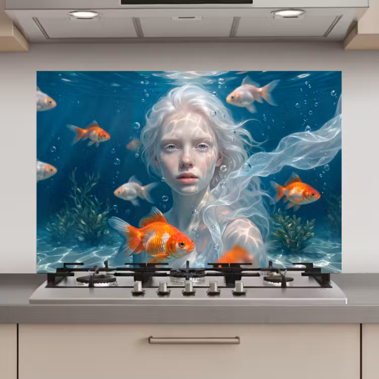 Mens - Onderwater - Vis - Modern - Blauw keuken achterwand spatscherm klein -3d_website
