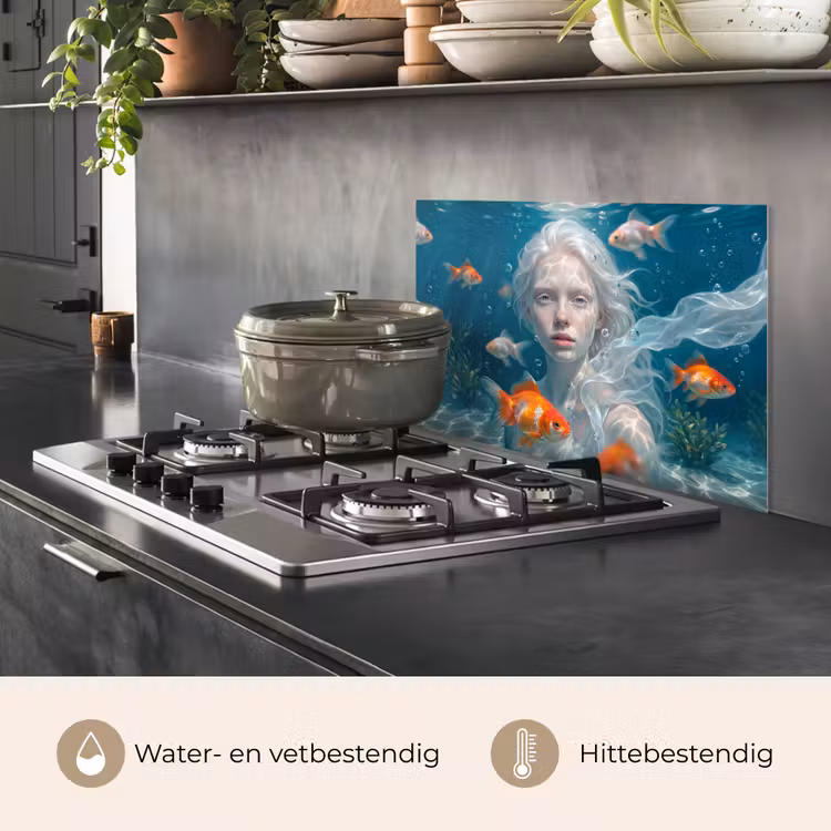 Mens - Onderwater - Vis - Modern - Blauw keuken achterwand spatscherm klein -usp_NL
