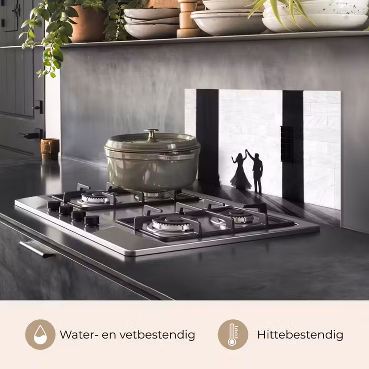 Mensen - Schaduw - Dans - Zwart-wit - Liefde keuken achterwand spatscherm klein -usp_NL