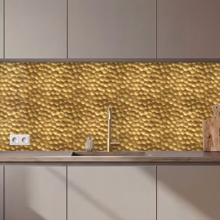Metaal - Dynamisch - Goud keuken achterwand 2 middel 871 zz_3dshopping