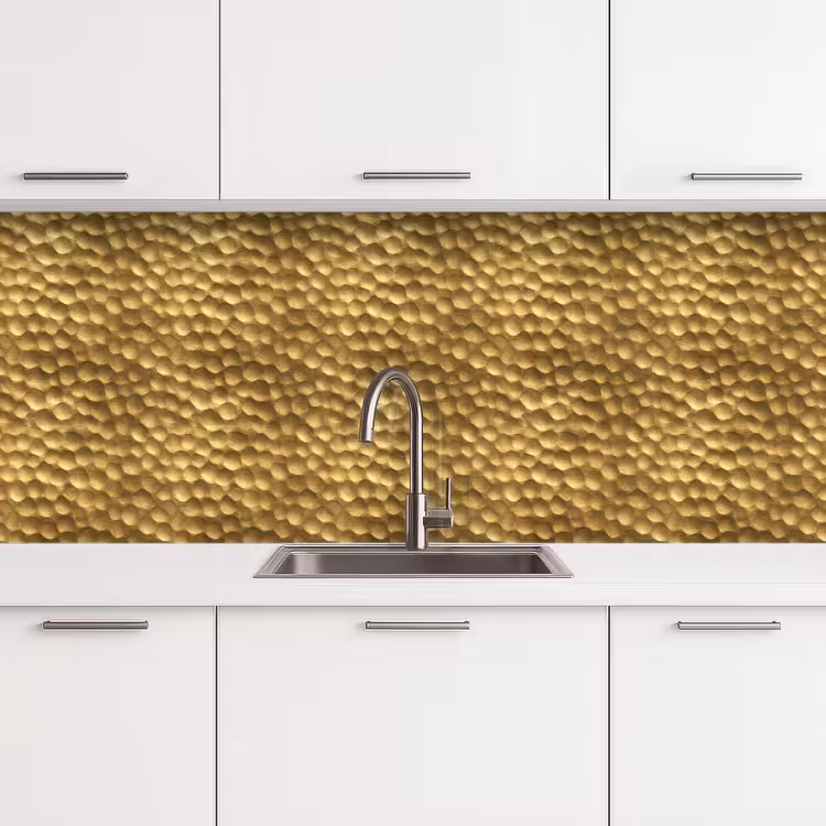 Metaal - Dynamisch - Goud keuken achterwand 2 middel 871 -3d