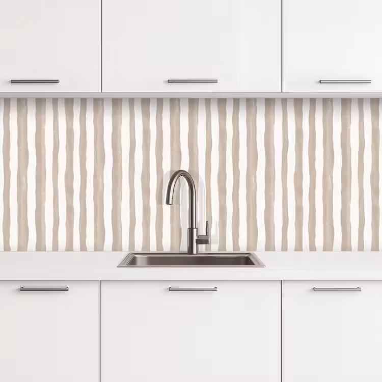 Minimalistisch - Strepen - Beige keuken achterwand 2 middel 871 -3d