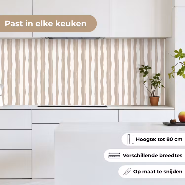 Minimalistisch - Strepen - Beige keuken achterwand 2 middel 871 -sfeer4_NL