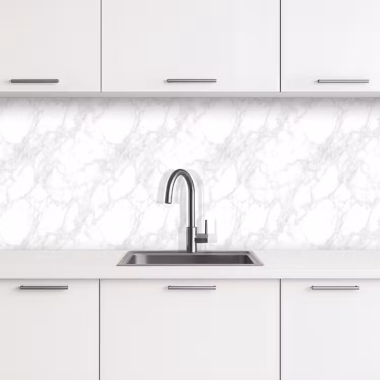 Minimalistisch - Wit - Grijze aders keuken achterwand 2 middel 871 -3d