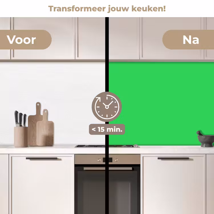 Mint - Green - Groen keuken achterwand 2 middel 871 -voor-na2_NL