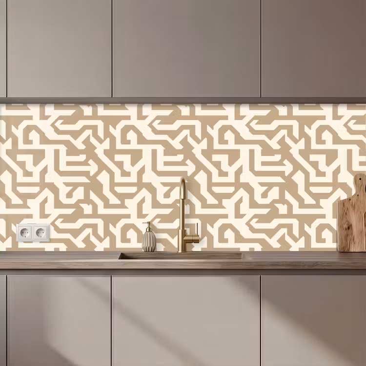 Modern - Abstract - Beige keuken achterwand 2 middel 871 zz_3dshopping