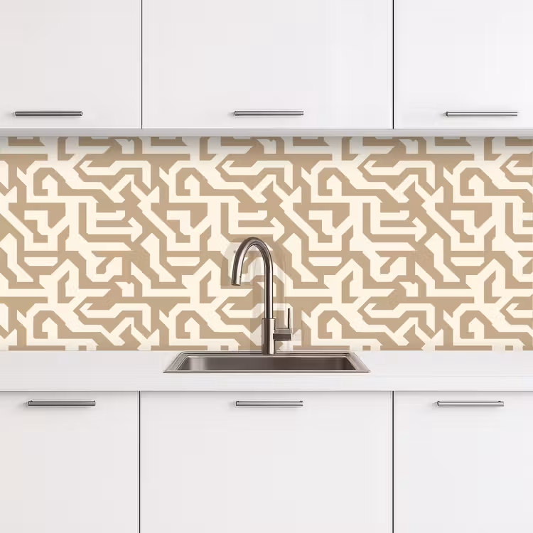 Modern - Abstract - Beige keuken achterwand 2 middel 871 -3d
