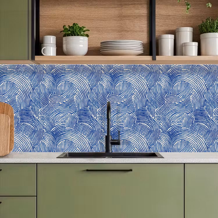 Modern - Abstract - Blauw keuken achterwand 2 middel 871 -sfeer3