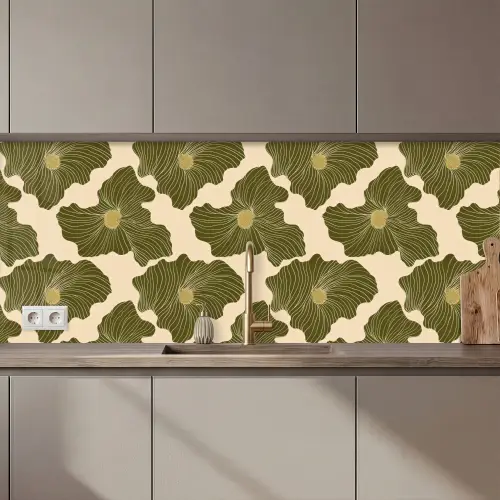 Keuken achterwand - Modern - Abstract - Groen