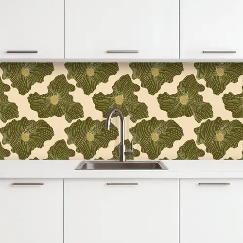 Modern - Abstract - Groen keuken achterwand 2 middel 871 -3d