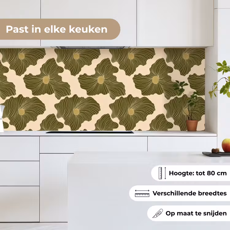 Modern - Abstract - Groen keuken achterwand 2 middel 871 -sfeer4_NL