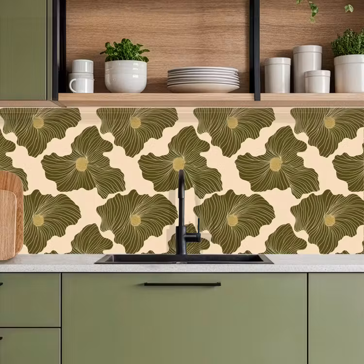 Modern - Abstract - Groen keuken achterwand 2 middel 871 -sfeer3