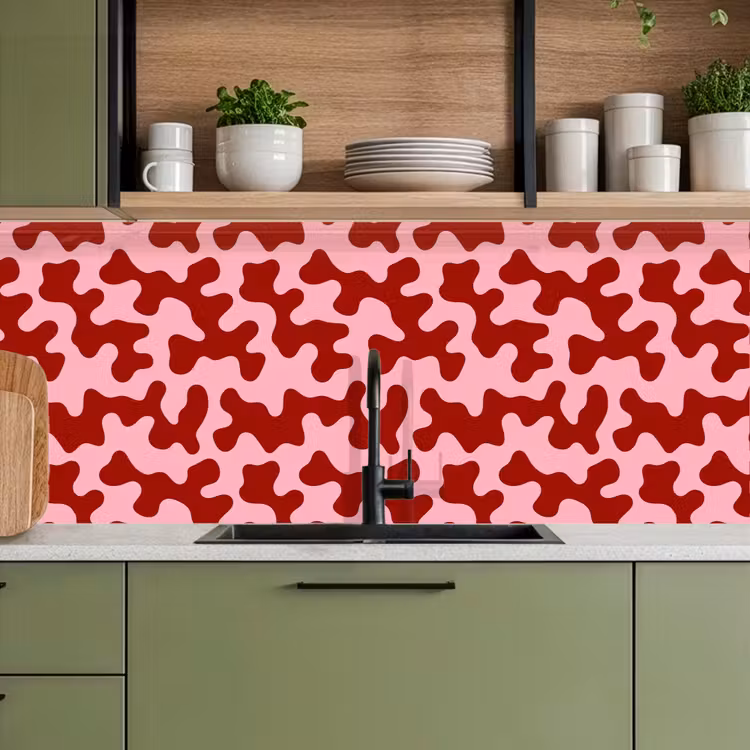 Modern - Abstract - Rood keuken achterwand 2 middel 871 -sfeer3