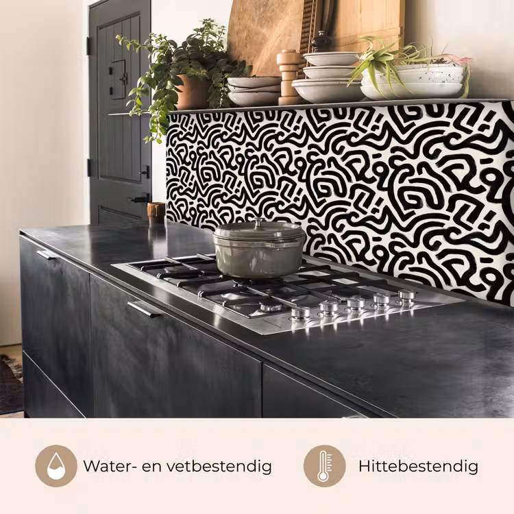 Modern - Abstract - Zwart keuken achterwand 2 middel 871 -usp_NL