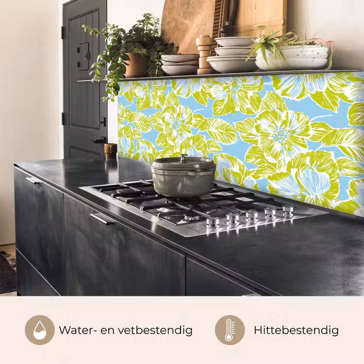 Modern - Bloemen - Groen keuken achterwand 2 middel 871 -usp_NL